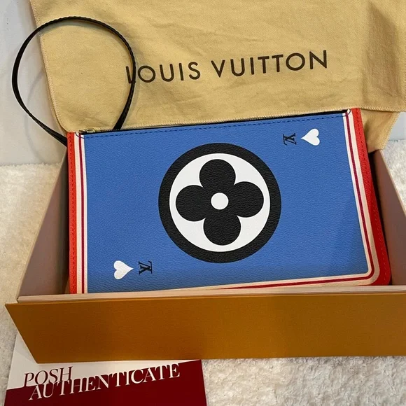 Louis Vuitton Game On Neverfull MM Pouchette Black/Blue/Red - Picture 1 of 13